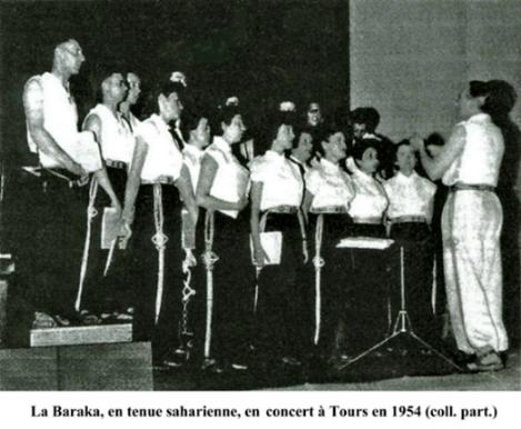 La chorale LA BARAKA en concert à TOURS en 1954