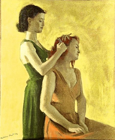 La coiffure de Fifine, un tableau du peintre Antoine MARTINEZ