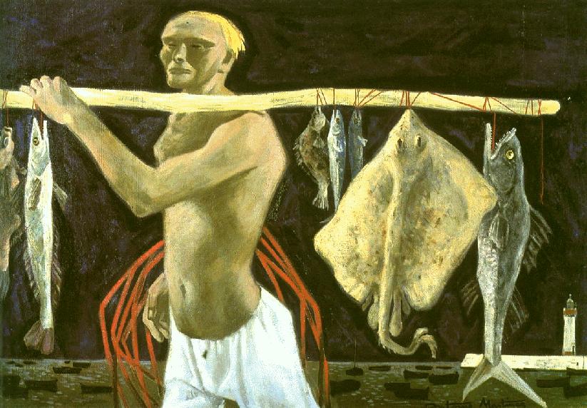 Le pêcheur de Laredo, tableau du peintre Antoine MARTINEZ