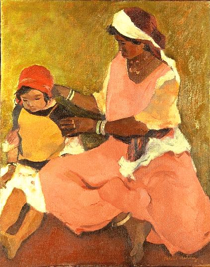 Mauresque et son enfant, un tableau du peintre Antoine MARTINEZ