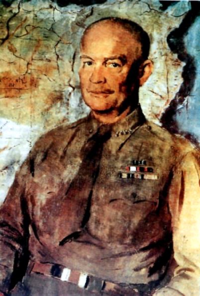 Le général Dwight D. Eisenhower, commandant <BR>en
chef des armées alliées en Afrique du Nord (par
H.M. Carr)