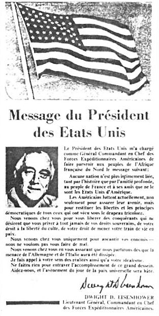 Tract largement diffusé en <BR>Afrique du Nord <BR>le 8
novembre 1942.